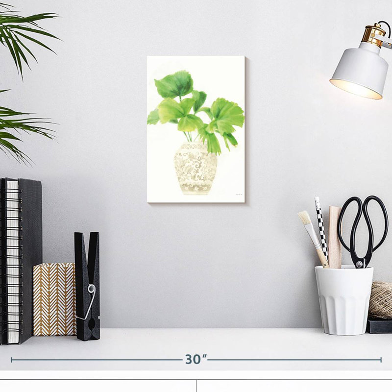 Harnek palm chinoiserie iv crème, H 12 po x l 8 po