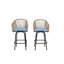 Outdoor Bar Stools Set Of 2, 2-Piece Patio Bar Stools With Armrests, All Weather Rattan Bar Chairs With Backrest, Wicker Bar Stools