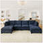 Canapé modulaire à 4 places avec 2 repose-pieds en tissu chenille Comfy Cloud-564351337