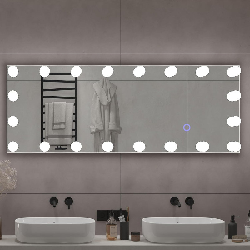 Miroir de plancher à ampoule, 63 po x 20 po