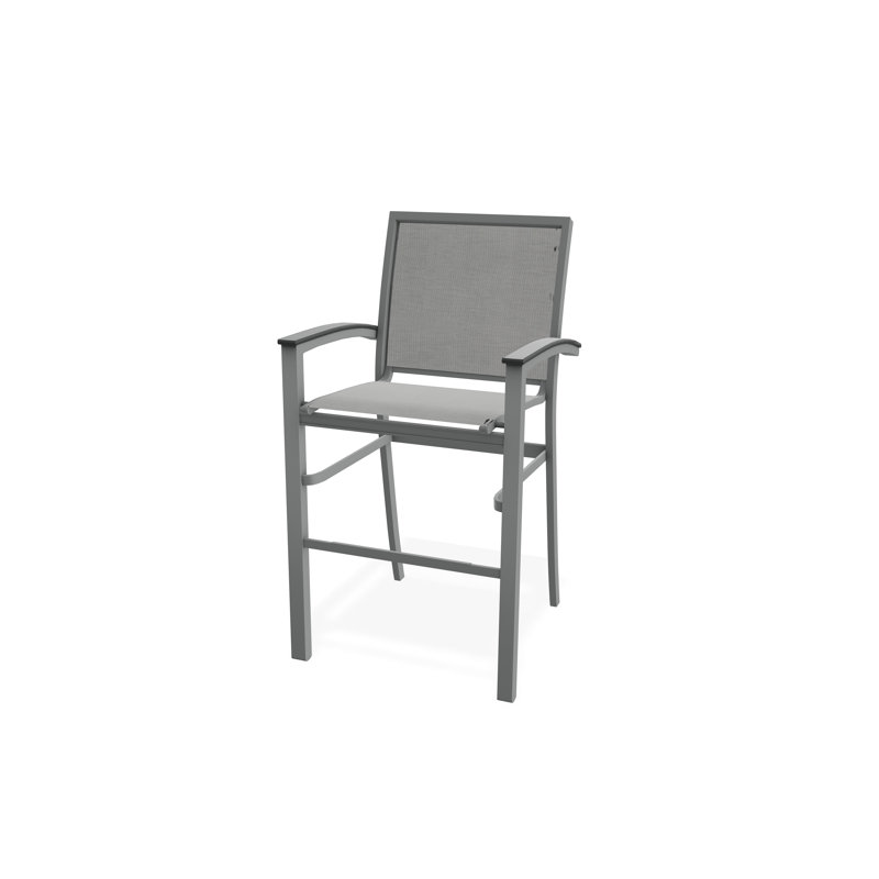 Chaise de café empilable en aluminium Bazza, Graphite, Alliage Sunbrella®