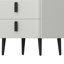 Table d'appoint moderne, gris, plateau de table en marbre, 2 tiroirs, idéal pour la chambre à coucher, espaces de vie-420106992