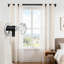 Ensemble de tringle à rideaux en cristal noir mat avec embouts en diamant - Tringle à draperies ajustable robuste pour salon, chambre à coucher, patio - ensemble de 2, fixation murale ou au plafond