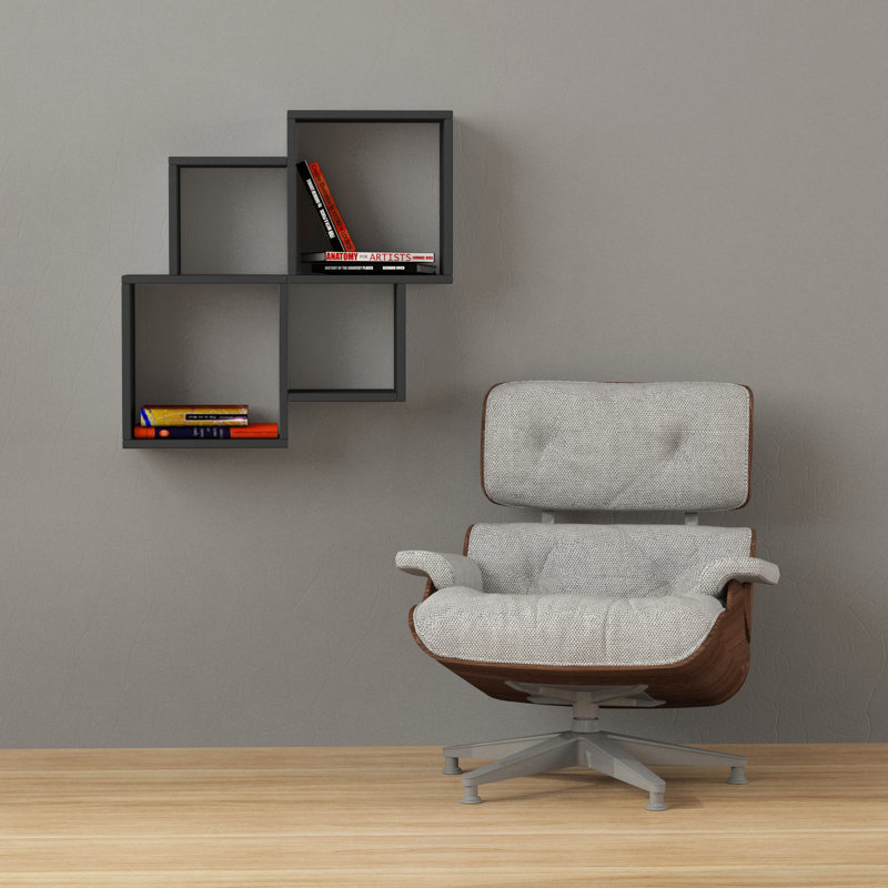 4 Piece Square Cube Shelf, Anthracite