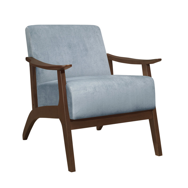 Chaise d'appoint moderne en velours 1pc, Bleu gris