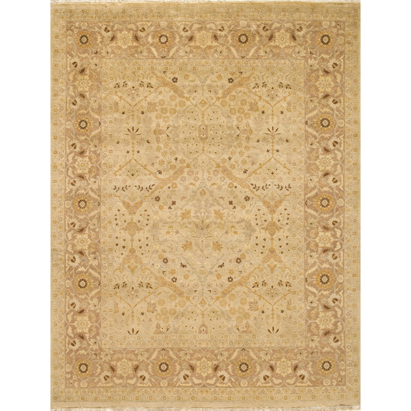 Wool Area Rug in Sand/Rose, Rectangle 8' x 10'