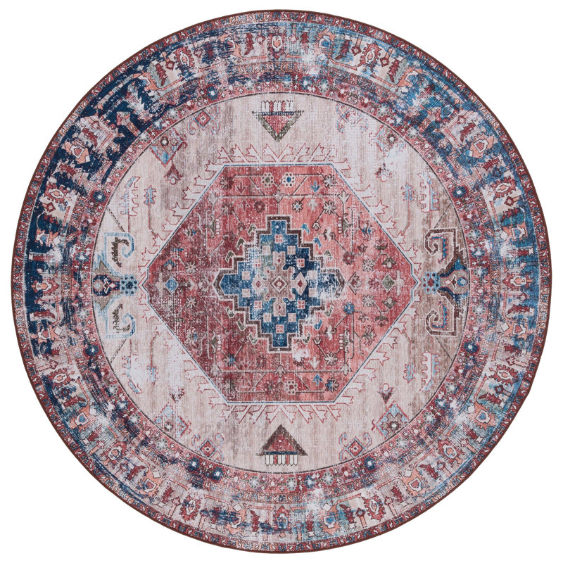 Danna Tucson Performance Machine Washable Oriental Rug, Round 6'
