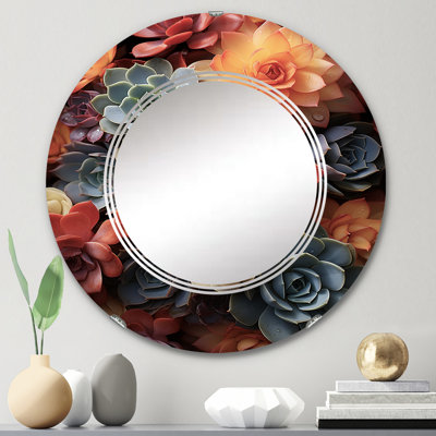 Guyencourt - Miroir mural floral rond
