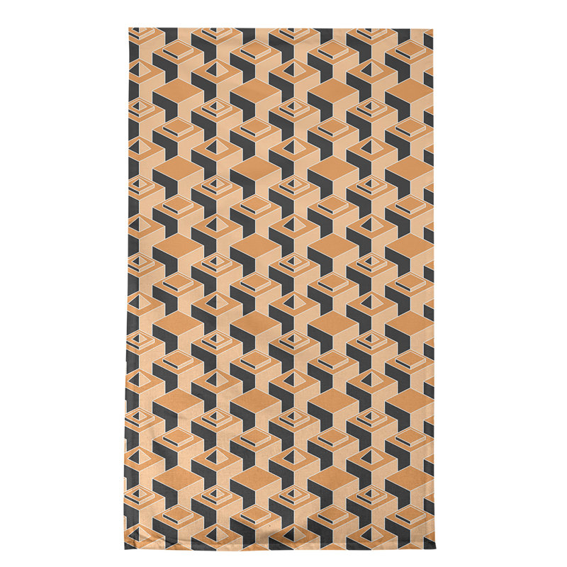 Patricia Geoffrey Tea Towel Kitchen Towel, Orange/Yellow/Black, Cotton Twill