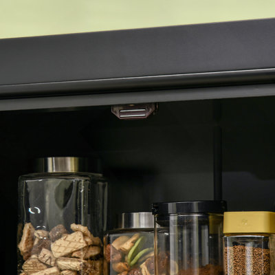 Kitchen Pantry Storage Cabinet with 4 Doors and Adjustable Shelves