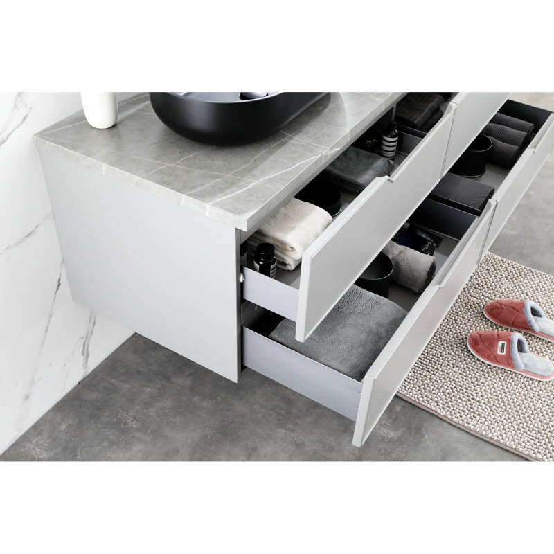 Lavabo de salle de bain noir mat 11,94 lb - 14 po x 24 po, ajustable au-dessus du comptoir, hygiénique, avec drain rapide de 24 po Lavabo rectangulaire en ABS noir, montage, décoloration et égratignure, drainage efficace