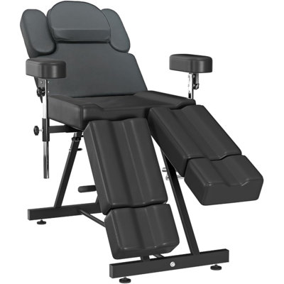 Multi-Functional Tattoo Bed with Adjustable Armrests & Split Footrest, 3-Section Beauty Bed, 440LBS Heavy-Duty Esthetician Bed for Tattoo, Spa & Salon