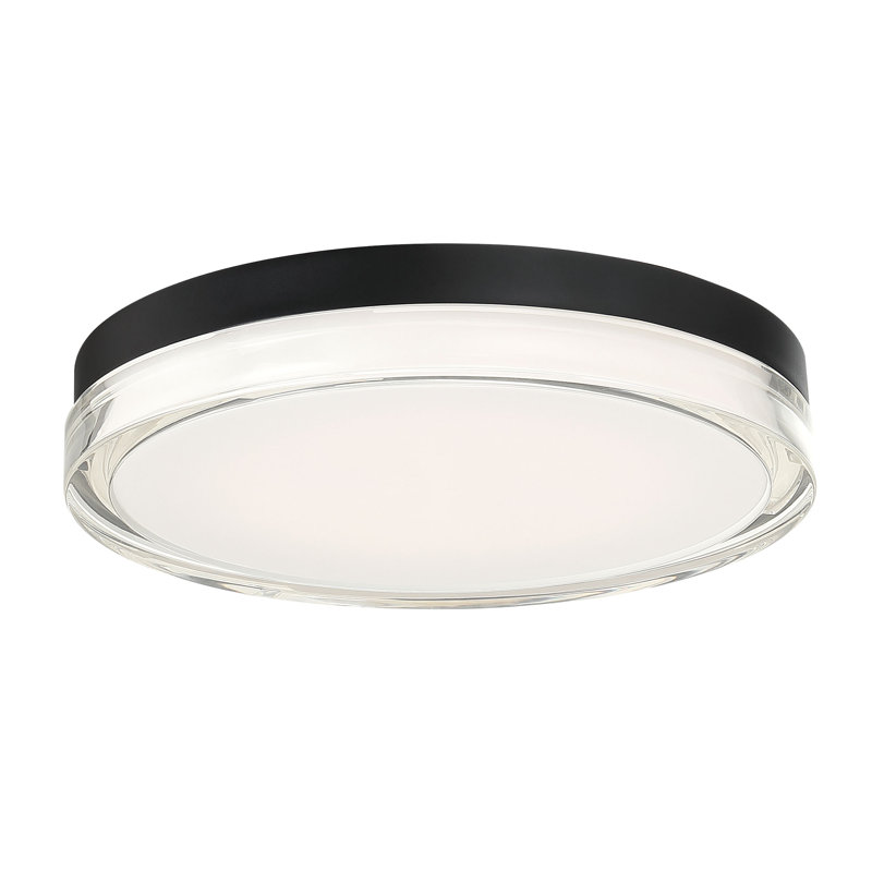 Pi Black Outdoor Flush Mount, Matte Black, 2.5" H x 15" W x 15" D, 3500K