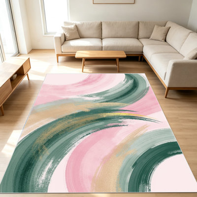 Tapis d'art abstrait de 1 pièce pour le salon, doux et confortable, adapté à toutes les saisons, facile à entretenir, tapis d'intérieur lavable à la machine, convient à la chambre à coucher, à la salle à manger, à la cuisine, au couloir, au patio, à la maison, à la décoration extérieure.