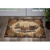 Tapis brun et beige de style Sud-Ouest