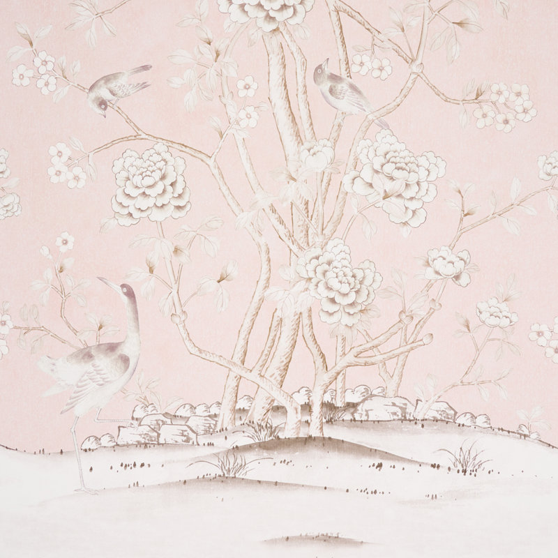 Panneau en vinyle Schumacher x Mary McDonald Chinois Palais, Rougir