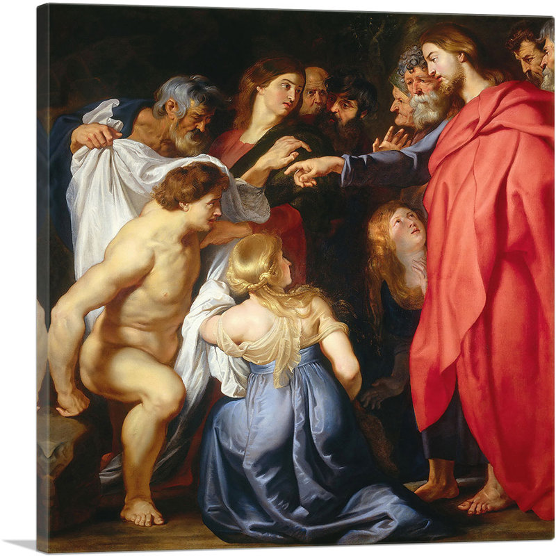 «The Resurgion of Lazare» par Peter Paul Rubens, reproduction d'art sur toile tendue, H 18 po x l 18 po x 1,5 po