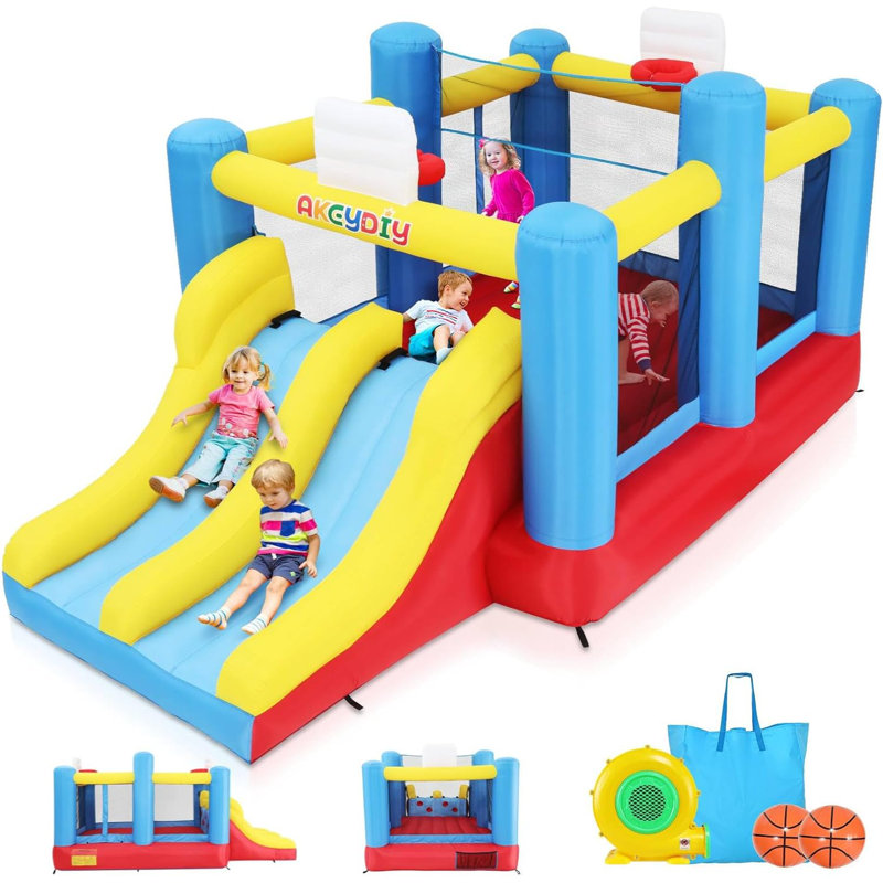 15.1' X 7.9' Inflatable Bounce House Bouncy Castle Theme Park Double Slide