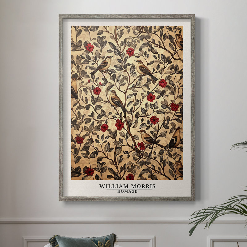 WM MORRIS Series CCXLIX Framed Print - Solid Wood, 11" H x 9" W
