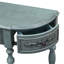 Console moderne avec tablette et tiroirs, 1 tiroir 4 tiroirs, bleu antique, bois massif pour le salon, finition bleue, fabrication