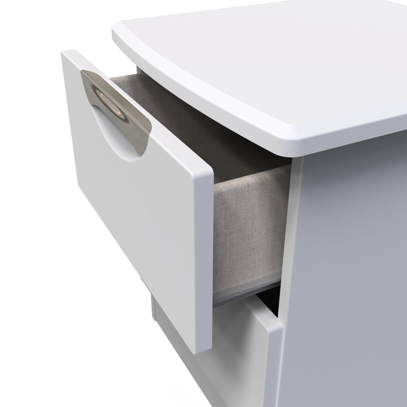 Bhodhini 2 Drawer Bedside Cabinet (Ready Assembled), Grey Matt