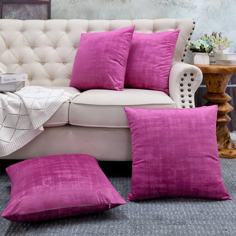 Square Cushion Cover, Raspberry Rose