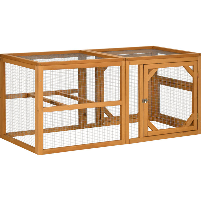 55" Chicken Coop Add-On: And Functional Outdoor Hen House With Combinable Design For 2 - 4 Birds Wooden Add-On Multiple Entrances 2-4 Poultry