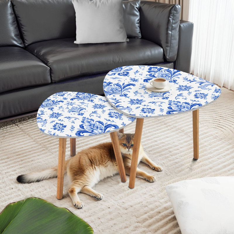 Ensemble de 2 tables basses gigognes Triangle
