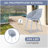 Summer - 2-Pack Light Blue Modern Lounge Chairs – Indoor/Outdoor All-Weather PP Plastic with 36 Inch Indoor/Outdoor Modern White Round PP Table-1386471386