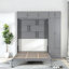 Grands lits escamotables peu encombrants avec solutions de rangement en MDF gris