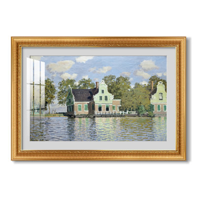 Maisons sur la rivière Zaan à Zaandam, 1871 - Claude Monet - Estampe encadrée sur mesure