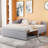 Twin Size Upholstered L-Shaped Upholstered Daybed with Pop Up Trundle-1188051019