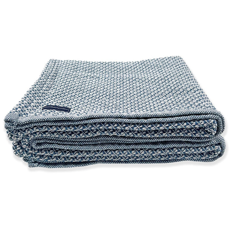 Cotton Blanket, 110" x 96", Blue