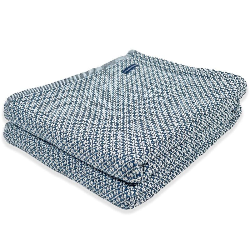 Couverture en coton Coastal Bar Harbor, 110 po x 96 po, Bleu
