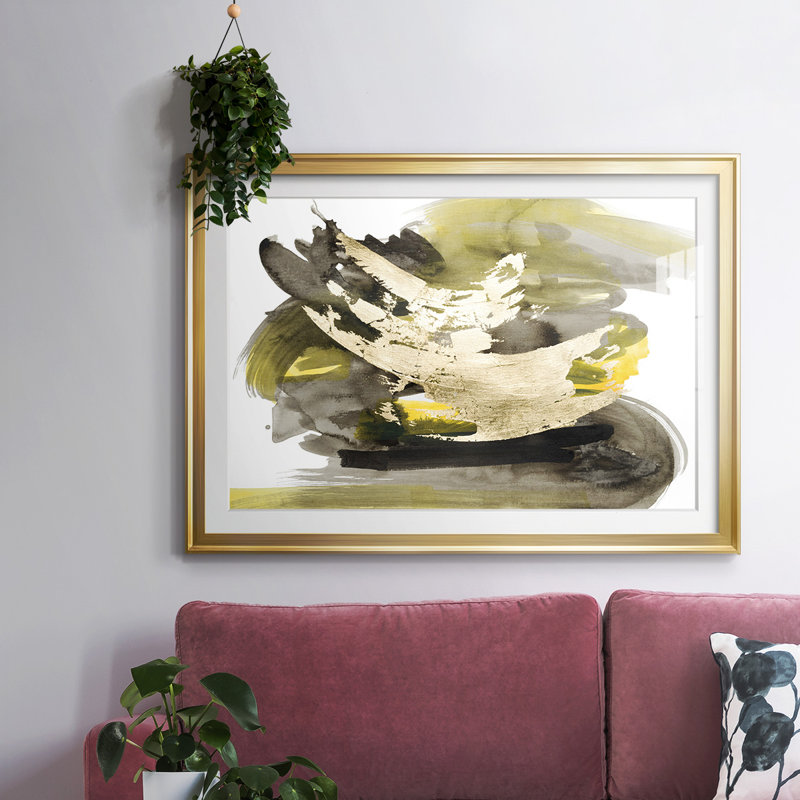 «Don't Rock the Boat», impression encadrée avec verre biseauté mat et verre, Or, H 19 po x l 27 po x P 1,5 po