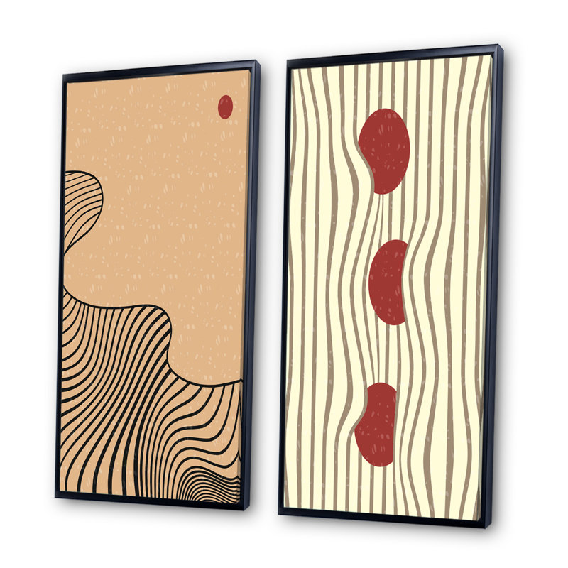 «Retro Japanese Minimal Geometric Typographie II», ensemble de 2 reproductions, H 40 po x l 40 po x P 1,5 po