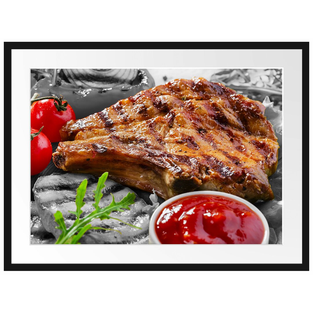 Gerahmtes Poster Steak mit Grillkäse