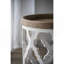 Grande table d'appoint 23 po blanche vieillie