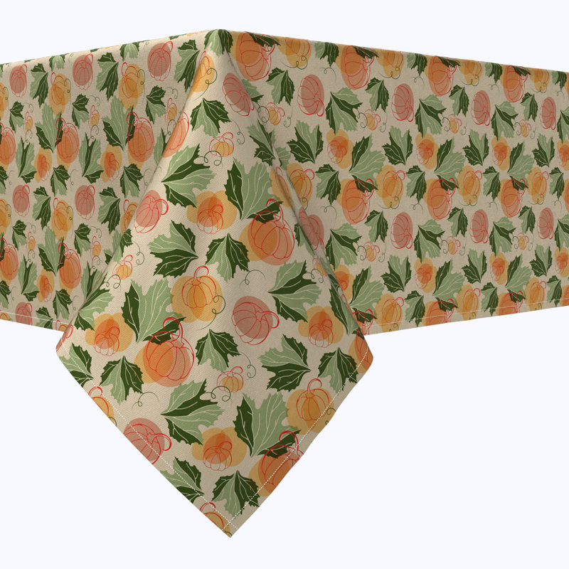 Rectangular Tablecloth, 100% Cotton, Collage Of Pumpkins, 104" x 60"