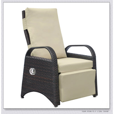 Outdoor Recliner Chair With PE Wicker, Adjustable Backrest, And Removable Cushion For Patio Relaxation