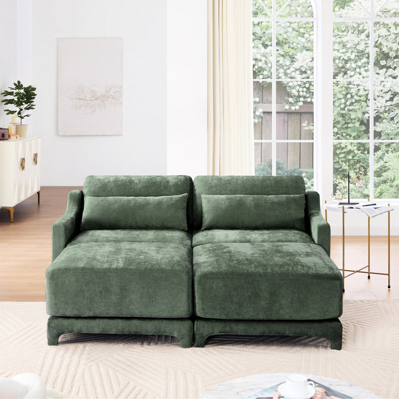 Deux places en chenille, avec des coussins lombaires et une conception ergonomique pour le décor du salon