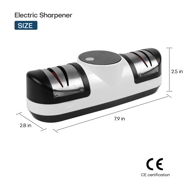 USB Electric Knife Sharpener Adjustable for Kitchen Knives Tool Knife  Scissor Sharpening White Medium and Fine Grinding Blade