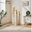 3 grands vases de plancher en métal glacé blanc 3 pièces - Superbe décor pour le salon