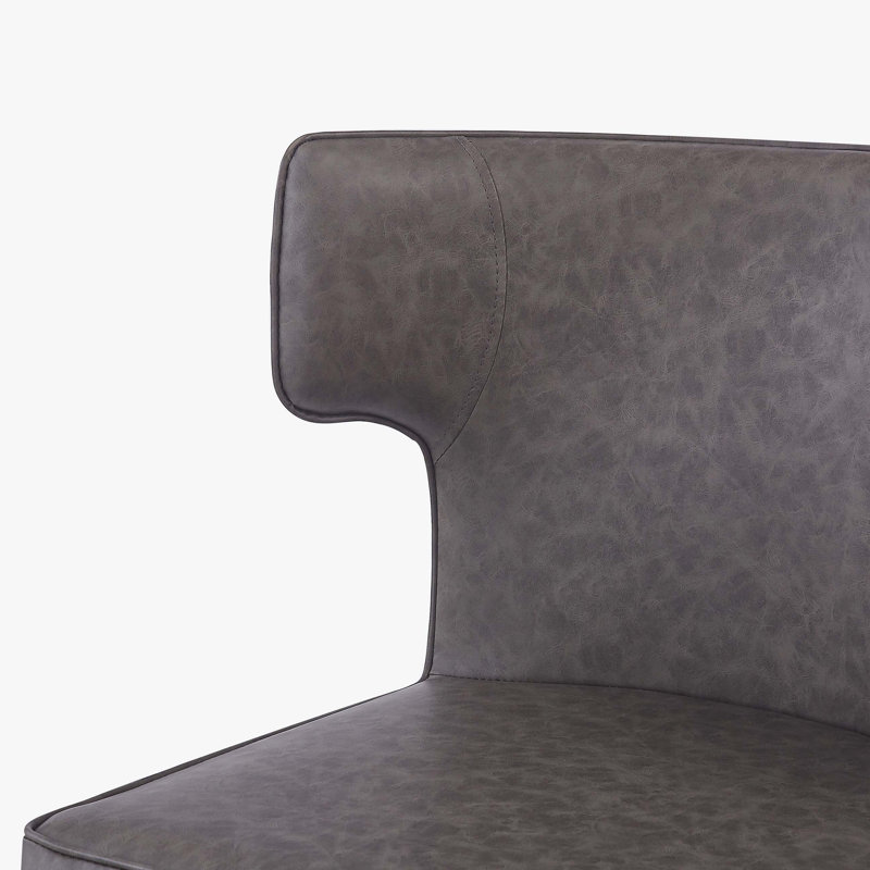 Counter Height Upholstered Bar Stools with Wing back and Metal Footrest