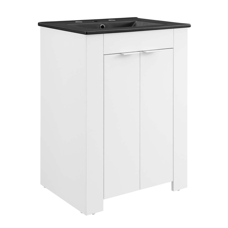 Maybelle 24" Bathroom Vanity by Modway, White, Black