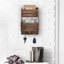 Mail Organizer With 4 Hooks, Wall Mount, Cedar Wood Key Holder-99220201