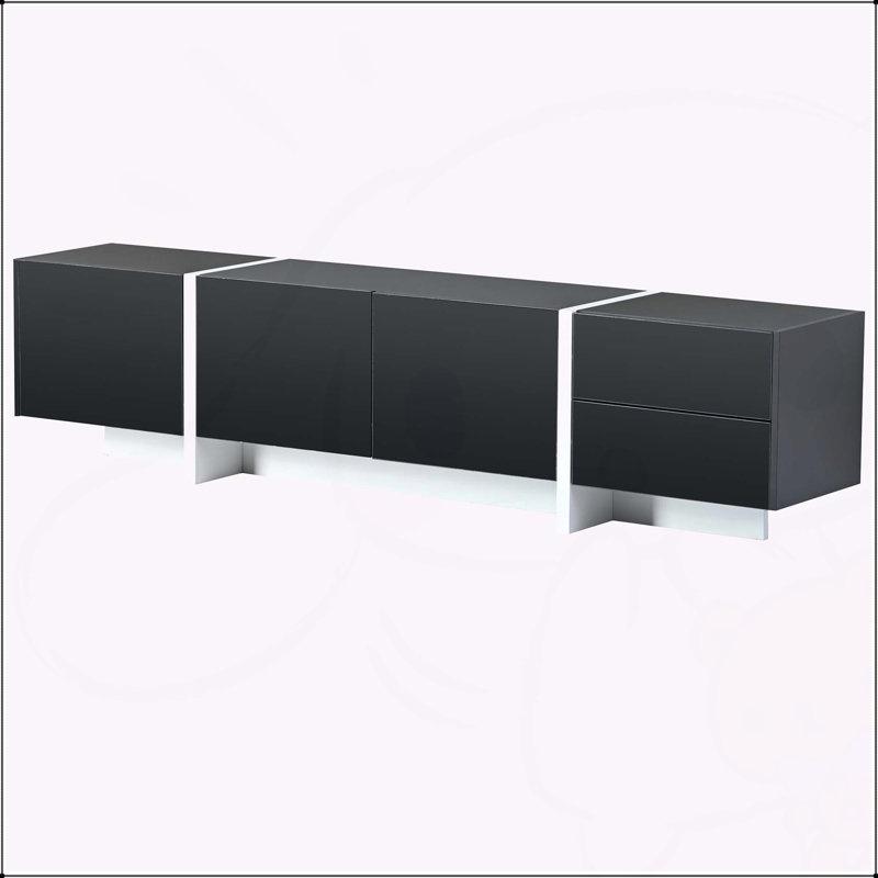 Black Contemporary Rectangle Design TV Stand