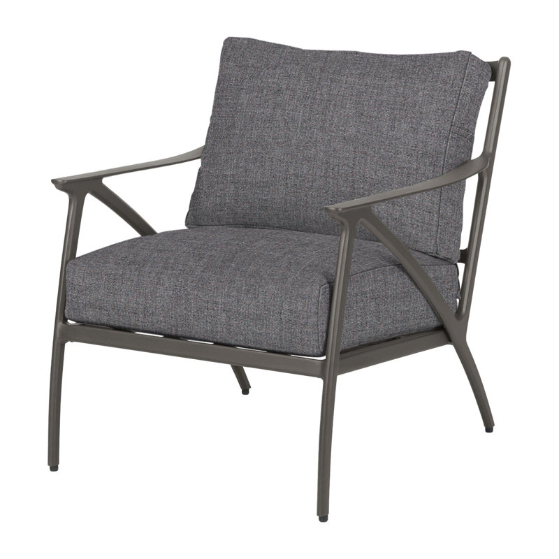 Amari Cast Outdoor Lounge Chair, Cast Slate Sunbrella® Plainweave, Carbon