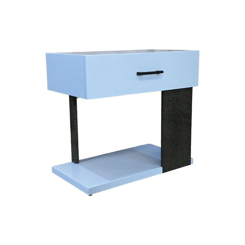 Ledjona Solid Wood Bedside Table, Blue