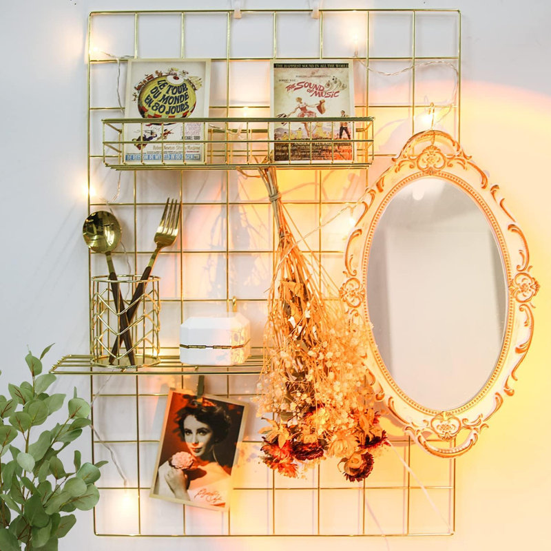 Grid Wire Board,For Memo Picture Panel Wall Decoration For Room Office Mat Photo Hanging Art Display Frames Desk Storage Organizer
